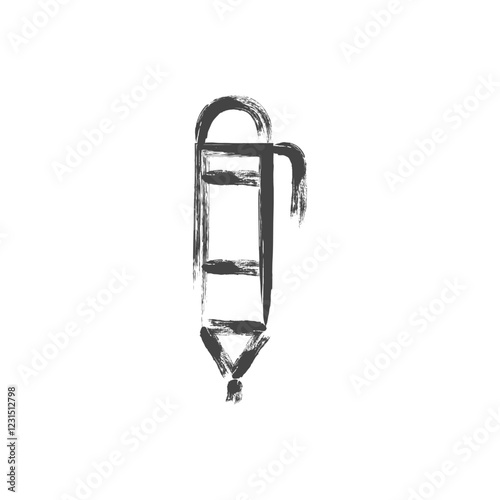 筆書き学校道具関連の単品アイコン　シャーペン
