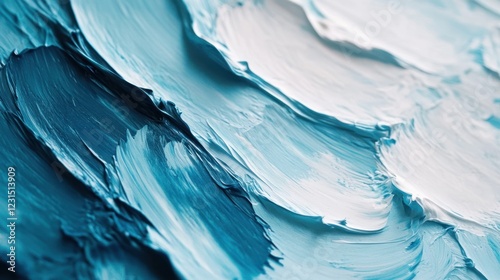 Wallpaper Mural Abstract blue and white paint texture, showcasing depth and movement. Torontodigital.ca