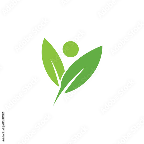 Logos of green Tree leaf ecology