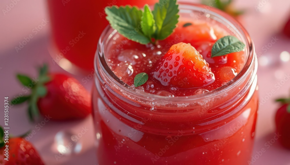 custom made wallpaper toronto digitalDelicious Strawberry Smoothie in a Glass Jar