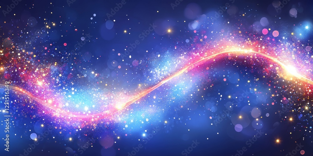 Fototapeta premium Abstract Swirling Light Streaks with Vibrant Blue and Pink Neon Glow on a Dark Background