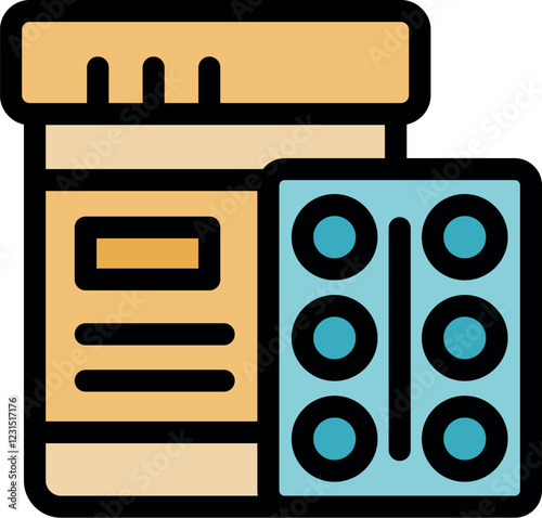 Medicine bottle placed next to a blister pack, highlighting the importance of safe drug storage and precise dosage