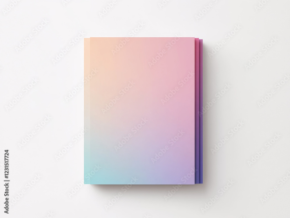 Pastel-colored notebooks stacked on a white background. A soft, dreamy aesthetic. Pastel-colored notebooks stacked on a white background. A soft, dreamy aesthetic.