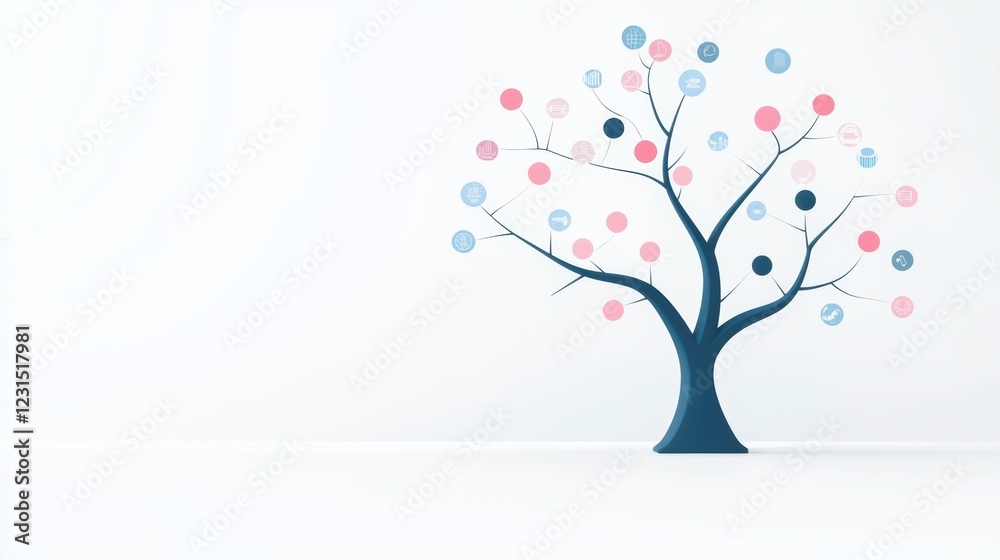 Obraz premium structure flowchart Decision Tree Decision tree representing a customer segmentation strategy, with different customer profiles and targeted actions