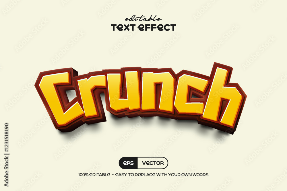 Crunch editable 3d text effect style Crunch editable 3d text effect style