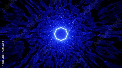 Blue Pentagon Liquid Effect Background Loop Animation in 4K 60fps