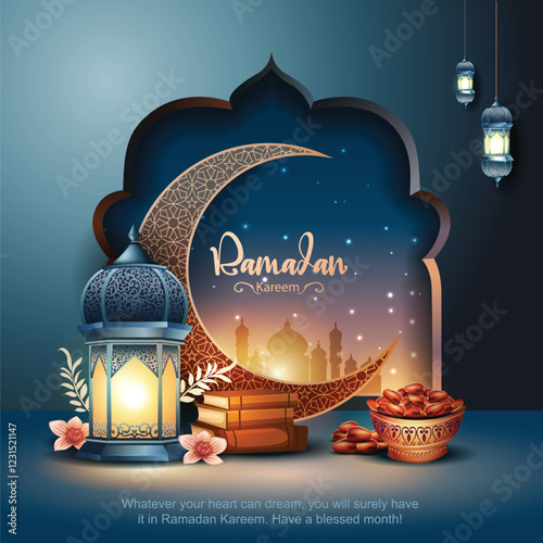 Ramadan Kareem Design Background. abstract Vector Illustration for greetings card, poster and banner.