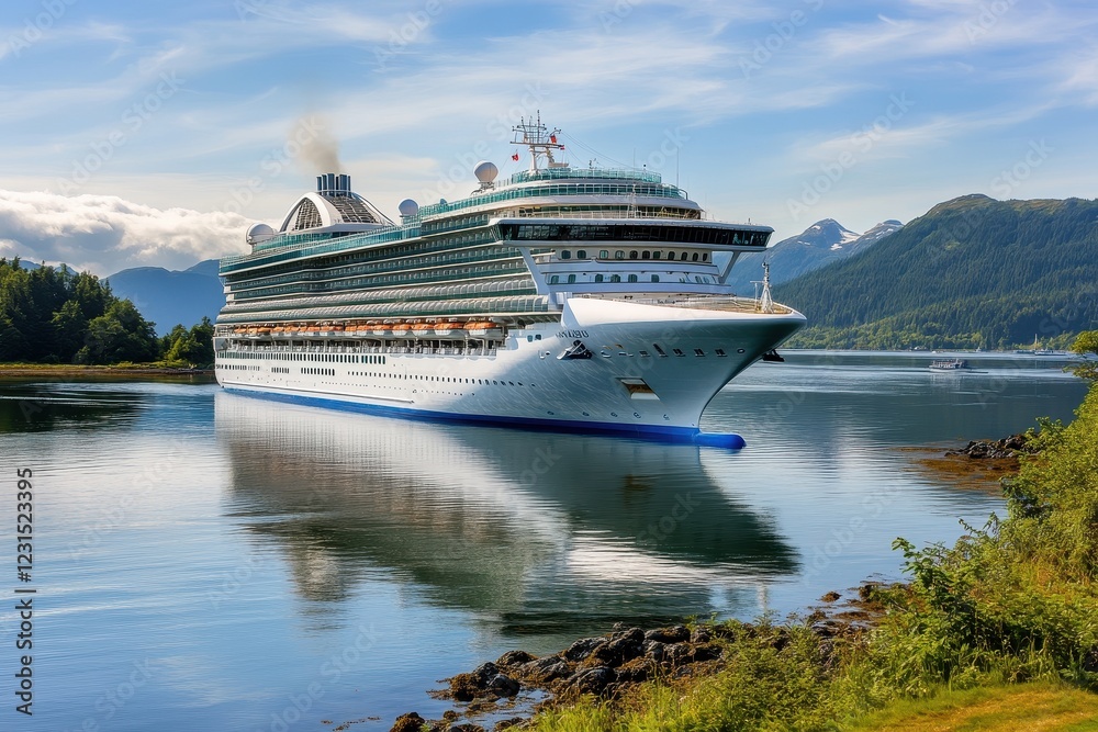 Cruise ship Alaska fjord travel brochure Cruise ship Alaska fjord travel brochure