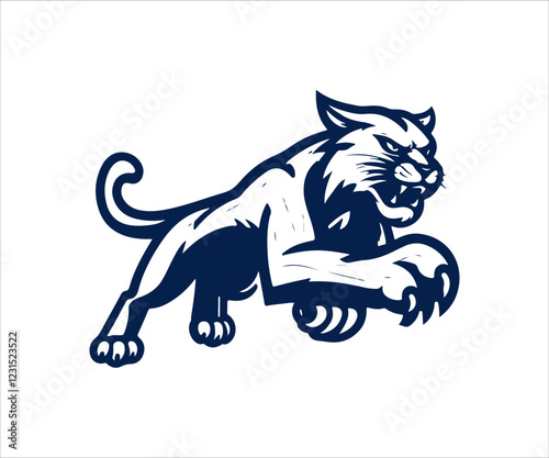 Photography Vector illustration of a wild cat, lion or panther mascot.
