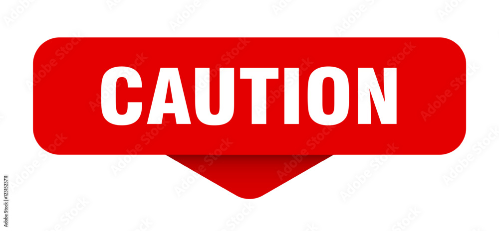 caution sticker. caution sign on transparent background caution sticker. caution sign on transparent background