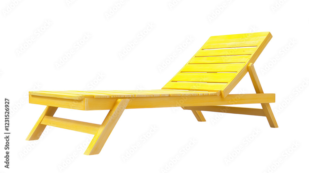 Bright yellow lounge chair perfect for relaxing by the pool in sunny weather at a tropical getaway