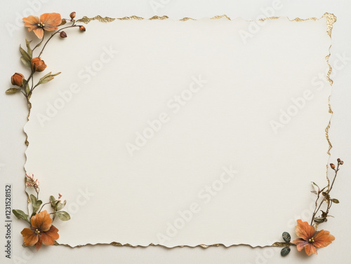 Elegant off-white stationery with a delicate floral border. Perfect for invitations, announcements, or adding a touch of vintage charm to your projects.