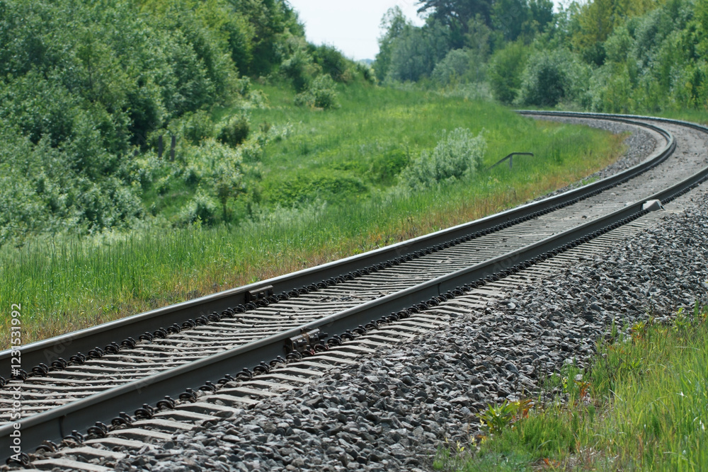Railway landscape in summer. Railway landscape in summer.