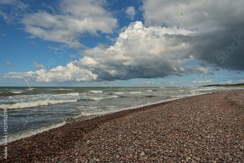 Fototapeta Naklejka Na Ścianę i Meble -  Stony shore of the Baltic Sea.