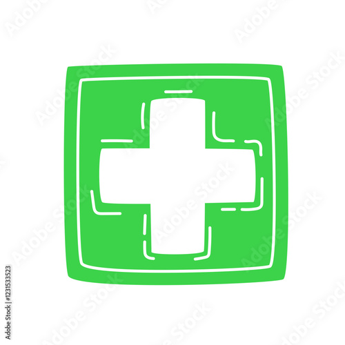 Hand Drawn Health Cross Symbol