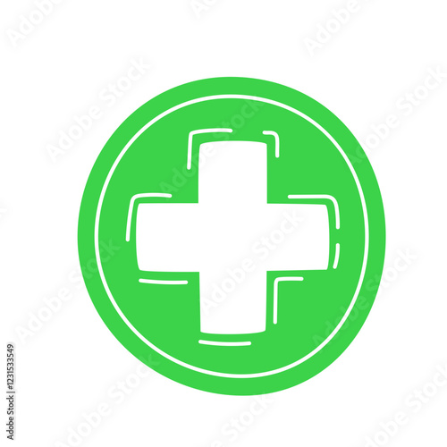 Hand Drawn Health Cross Symbol