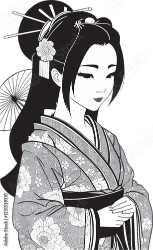 japanese girl in kimono