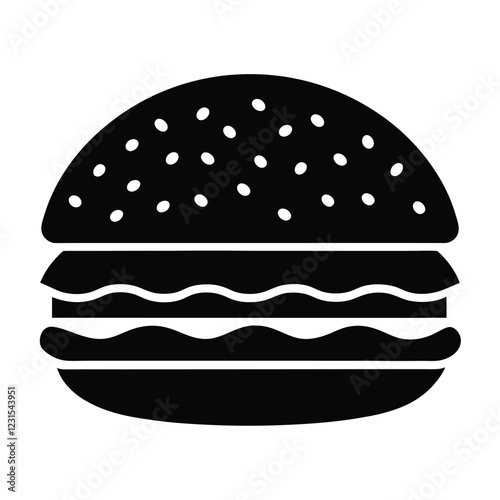 Hamburger silhouette design for fast food and meals