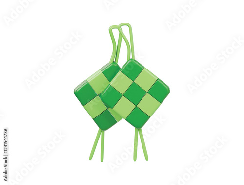 Ramadan ketupat icon 3d render illustration