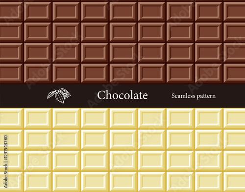 板チョコレートのシームレスな背景イラスト素材 パターン柄 ベクター バレンタイン