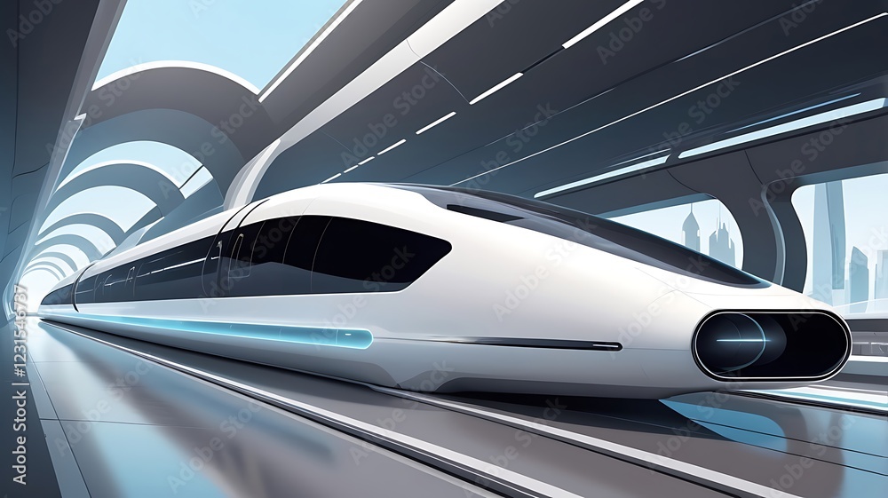 Hyperloop transportation system, high-speed futuristic travel, modern vector Hyperloop transportation system, high-speed futuristic travel, modern vector