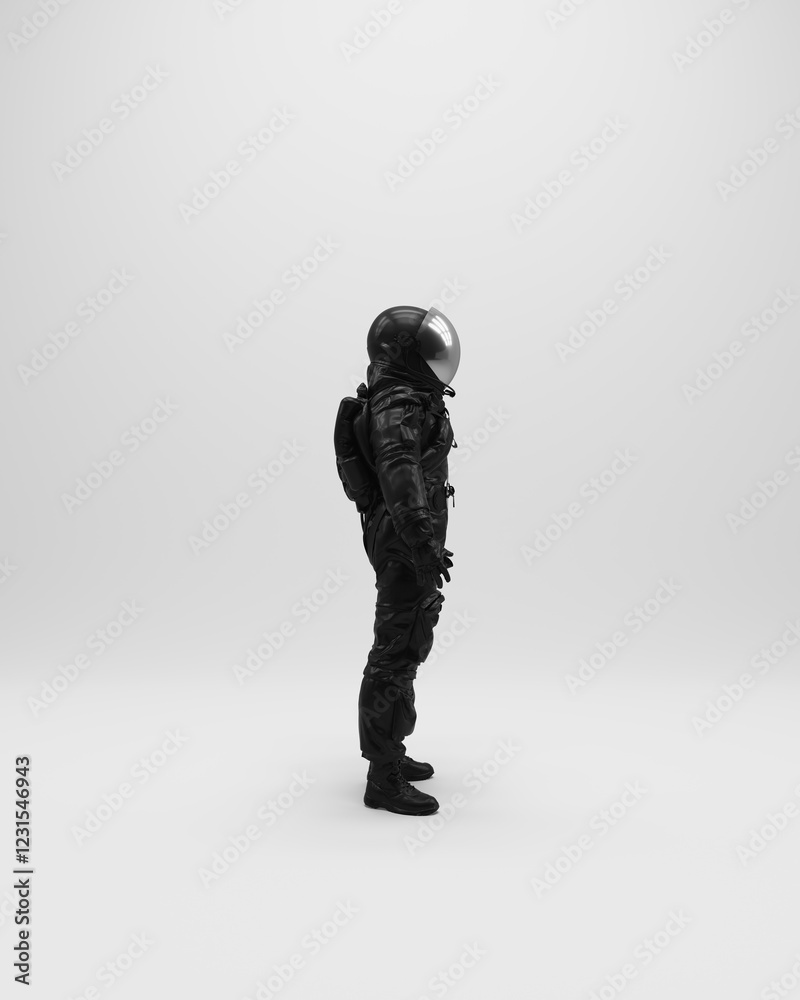Astronaut helmet sci fi spaceman black white gray vintage space 3d illustration Astronaut helmet sci fi spaceman black white gray vintage space 3d illustration
