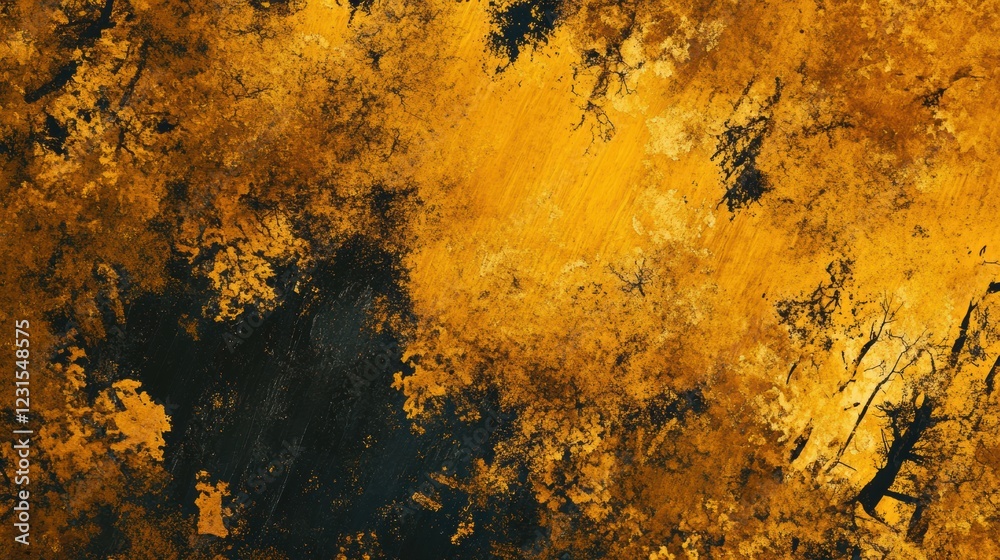 A textured painting of a forest with a mix of yellow and black colors. A textured painting of a forest with a mix of yellow and black colors.