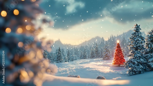 Wallpaper Mural Magical Christmas Card with a Fairy Tale Winter Landscape Torontodigital.ca