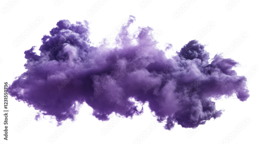 Fototapeta premium Purple smoke cloud forming on transparent background