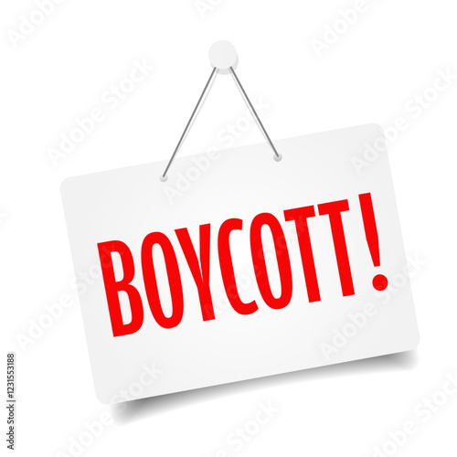 Boycott door sign
