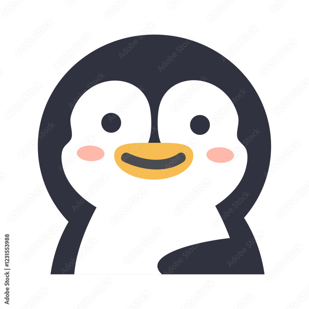 Cute cartoon penguin head animal banner Cute cartoon penguin head animal banner