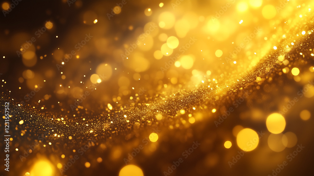 Abstract background with golden glitter and bokeh lights. Luxury design, award-winning picture for a website or presentation. Abstract background with golden glitter and bokeh lights. Luxury design, award-winning picture for a website or presentation.