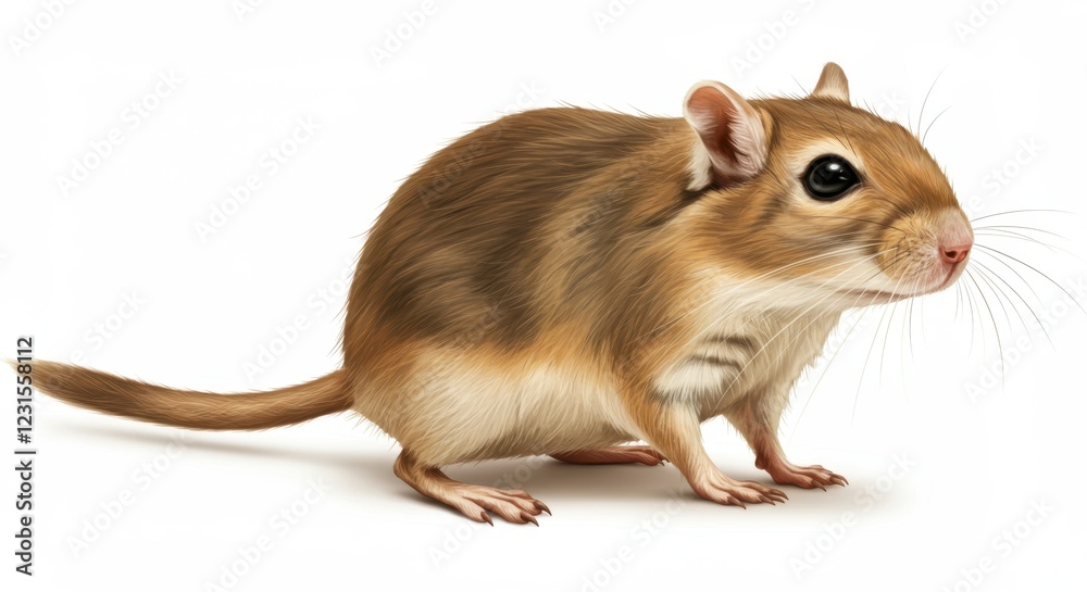 Realistic illustration of a small rodent in a neutral background Realistic illustration of a small rodent in a neutral background