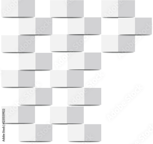 Abstract 3d white and grey background with shadow and square rhombus patten. Modern template for technology for banner, poster, web in futuristic and technology design. 