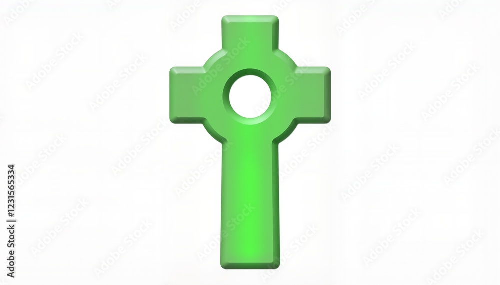 Green cross symbol on white background Green cross symbol on white background