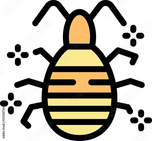 Dust mite causing allergy symptoms, simple design icon for apps and websites