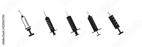 syringe icon set  , inject icon vector
