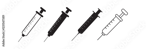 syringe icon set  , inject icon vector