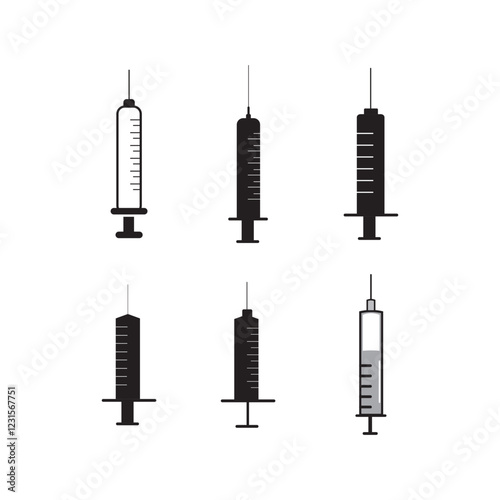 syringe icon set  , inject icon vector