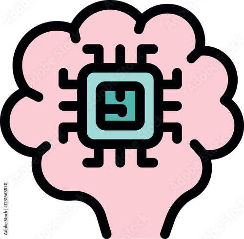 Microchip enhancing brain function, symbolizing technological advancement in intelligence and cognitive abilities