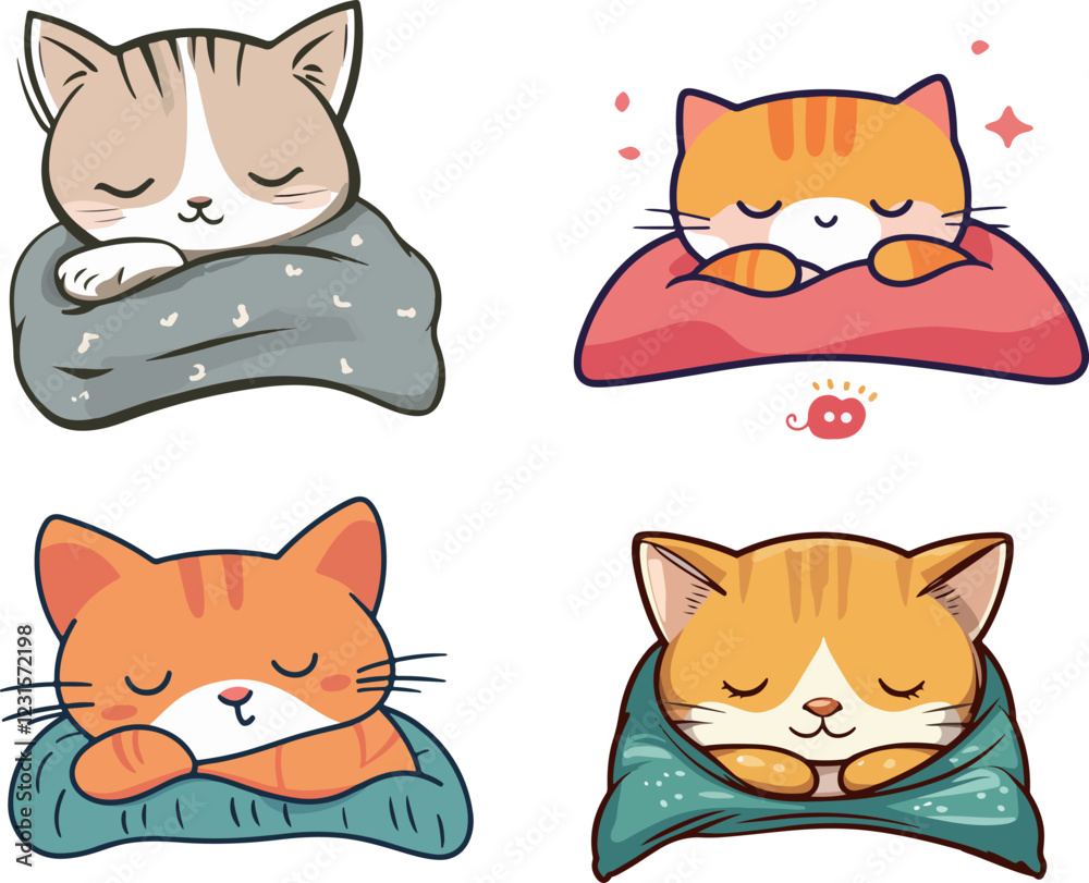 Cozy Cats in Blankets