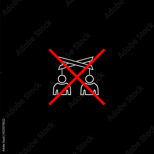 Stop mass media corruption concept icon isolated on black background.