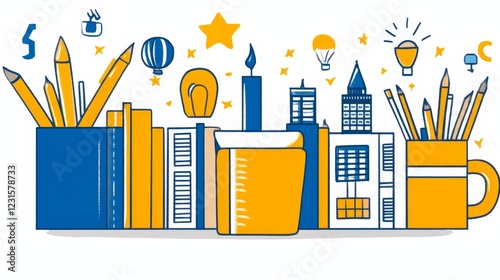 A vibrant illustration celebrating creativity, education, and urban inspiration