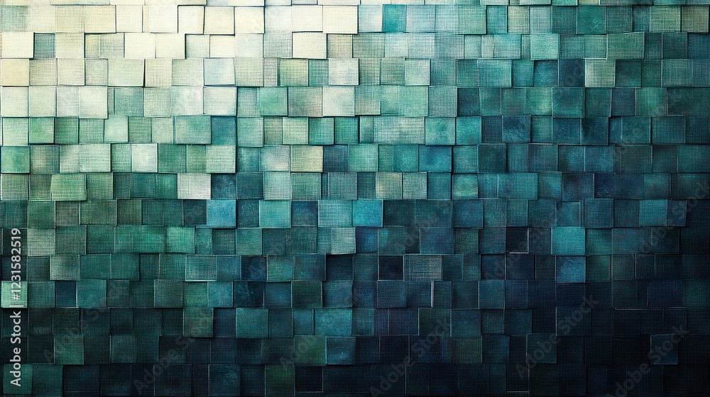 Abstract teal cube wall texture background Abstract teal cube wall texture background