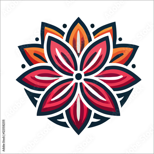 LOGO FLOWER VECTOR, ILLUSTRATION, WHITE BACKGROUND
