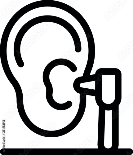 Medical instrument for examining ear canal, doctor checking patient's ear, healthcare and medical concept