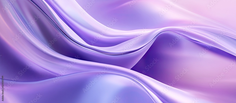 Obraz premium Elegant flowing purple silk fabric with smooth curves and glossy texture highlighting richness, positioned against a soft gradient background.