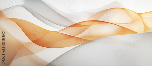 Minimalistic abstract artwork with soft orange and gray curves creating an elegant soothing composition with contemporary design elements.
