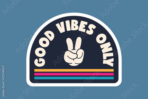Good Vibes Only Peace Sign Sticker