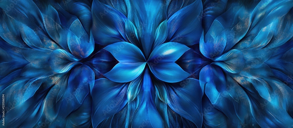 Vibrant blue digital abstract design showcasing intricate patterns and fluid shapes, centered with dark accents for a modern aesthetic. Vibrant blue digital abstract design showcasing intricate patterns and fluid shapes, centered with dark accents for a modern aesthetic.